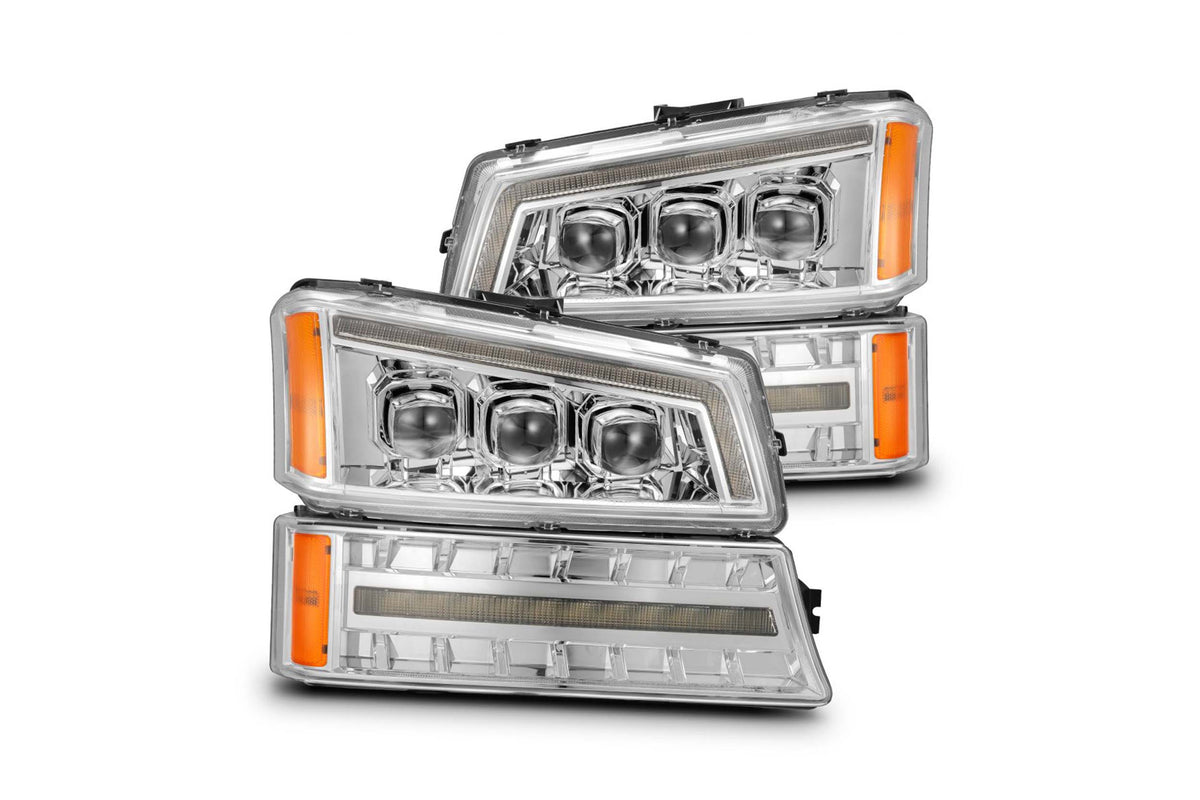Chevy Silverado AlphaRex NOVA LED Headlights - side angle