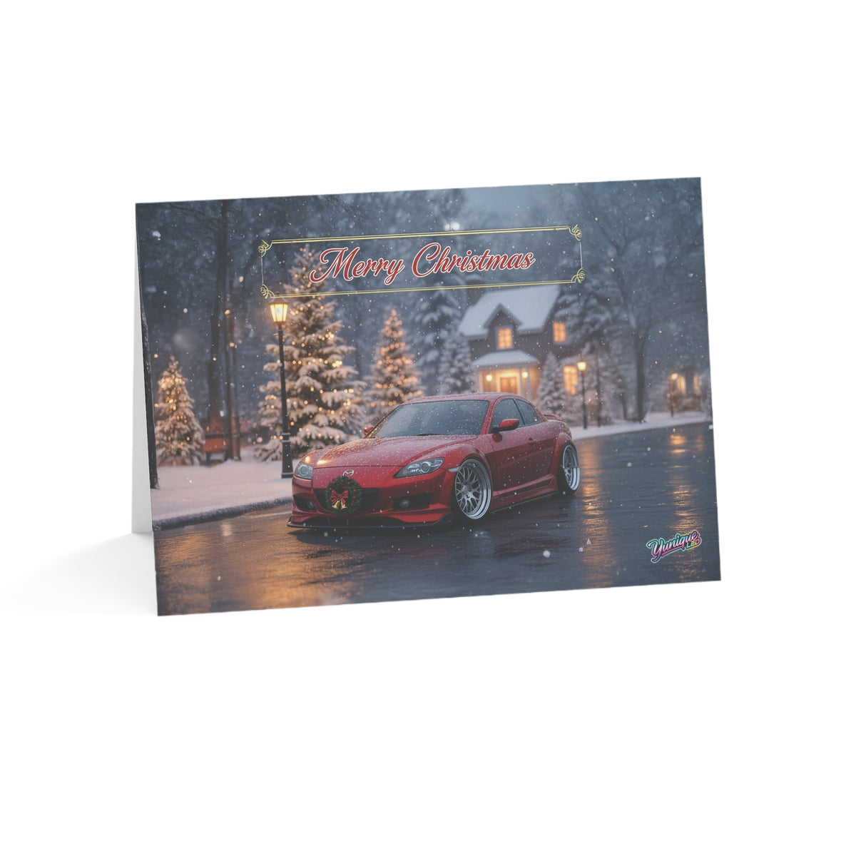 Christmas Mazda RX-8 greeting card