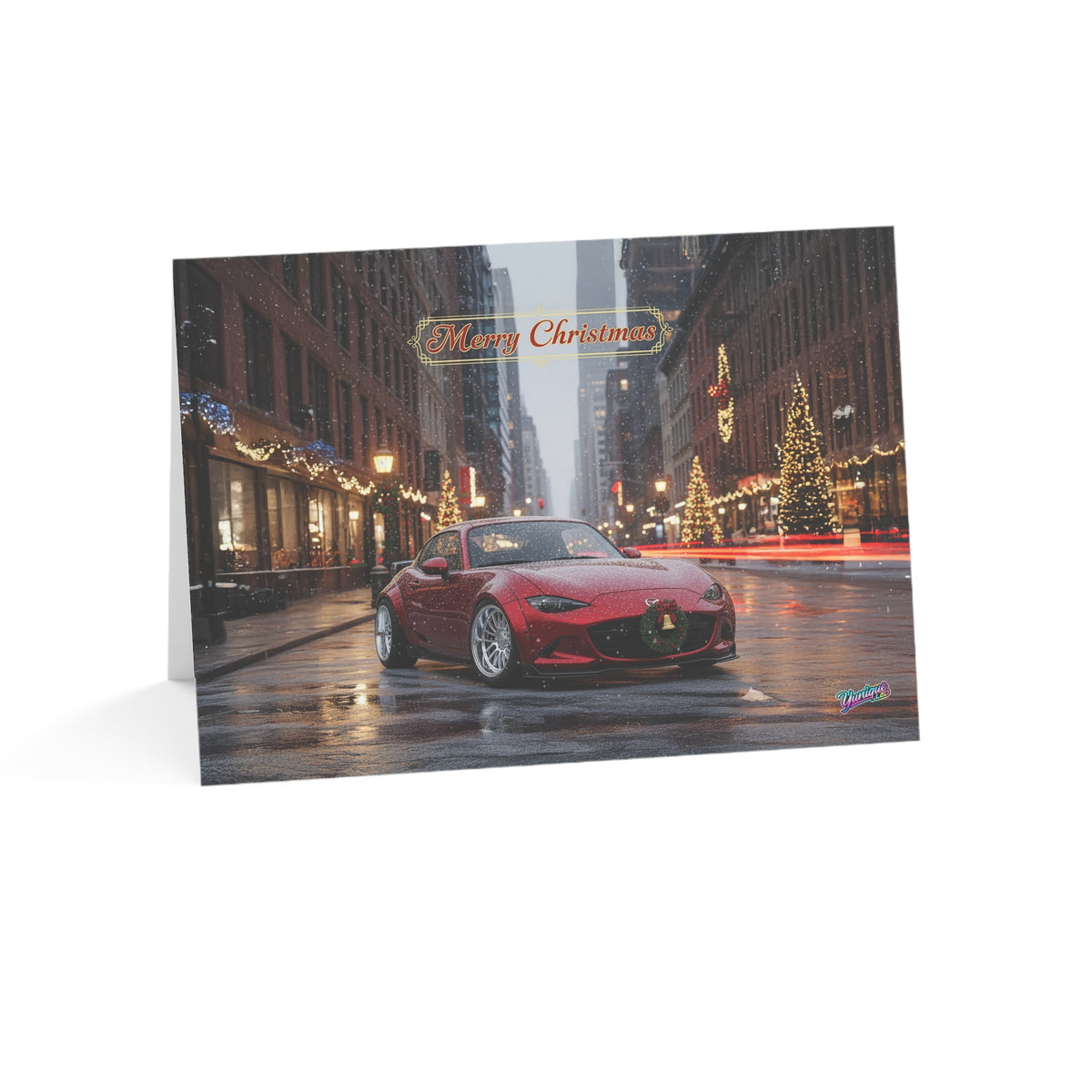 Christmas Mazda MX-5 Miata greeting card