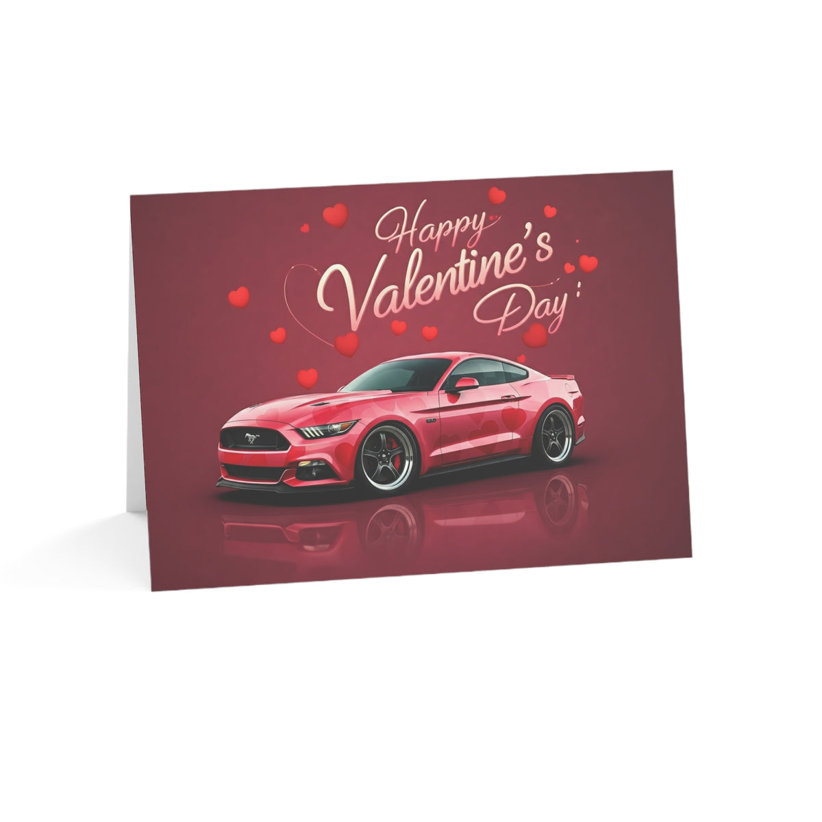 Valentine's Day Ford Mustang greeting card