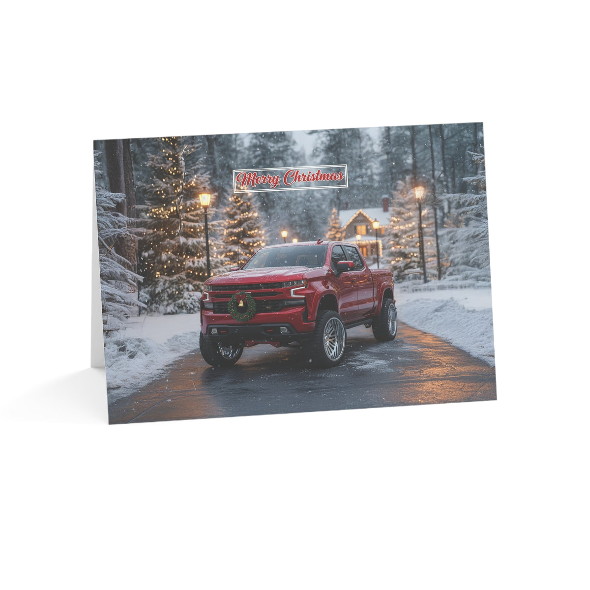 Christmas Chevrolet Silverado greeting card