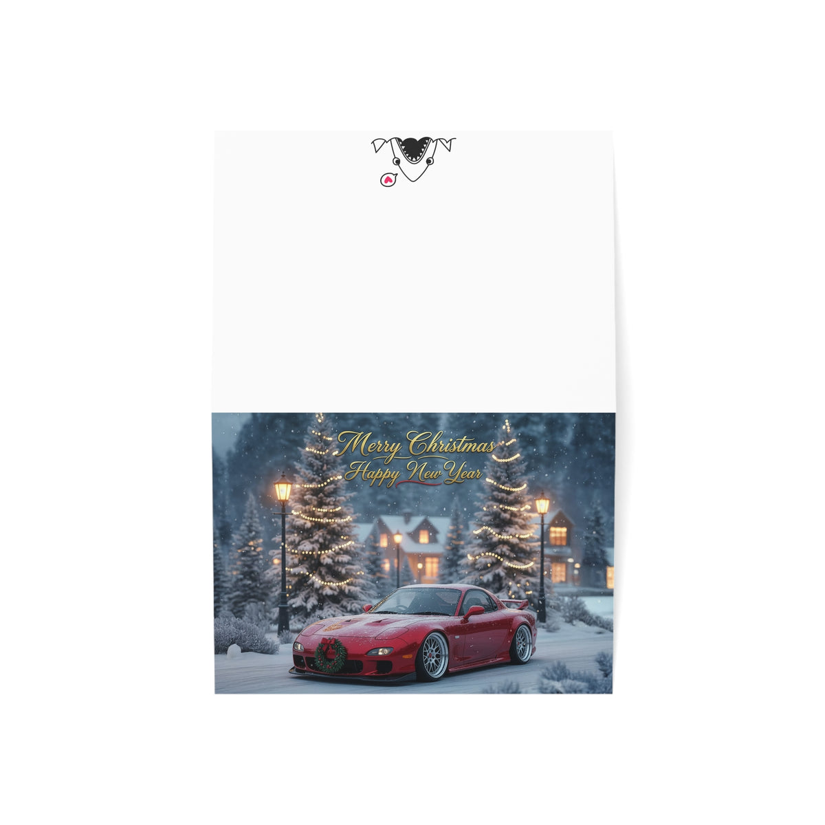 Christmas Mazda RX-7 greeting card — view 3