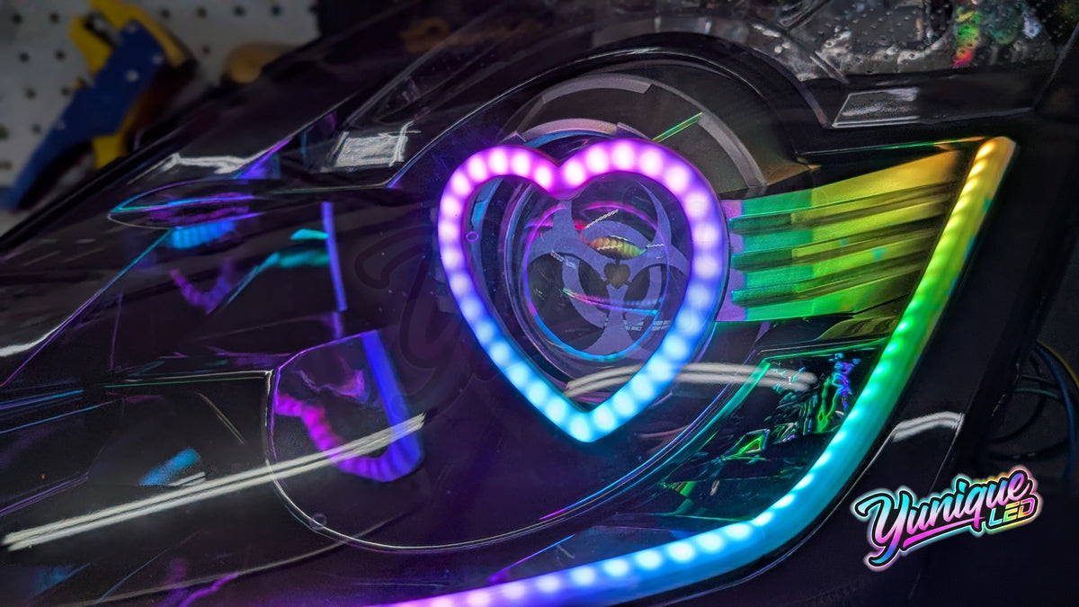 Nissan 350Z BlueGhozt Heart Stage 3 custom LED headlights — view 11