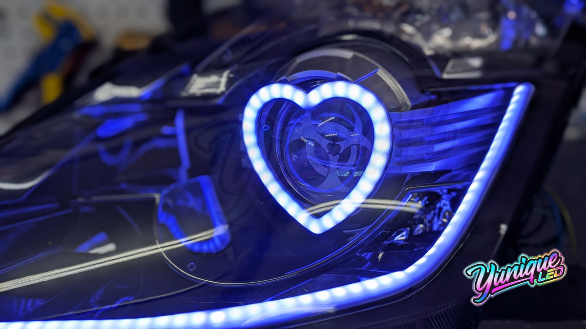 Nissan 350Z BlueGhozt Heart Stage 3 custom LED headlights — view 8