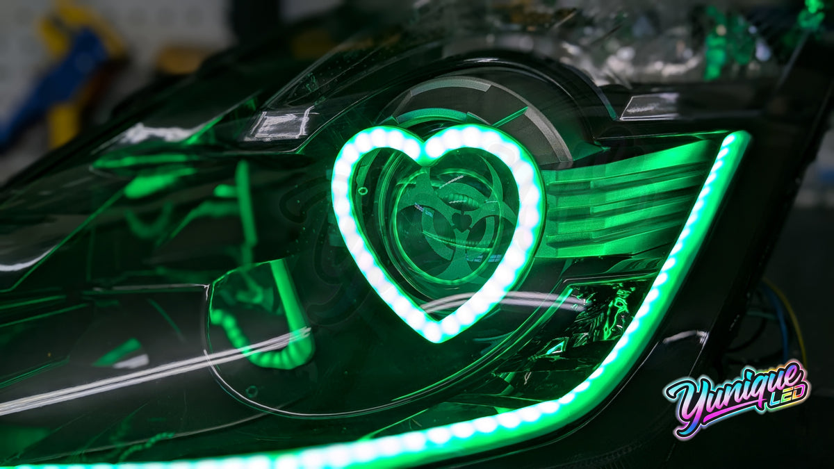 Nissan 350Z BlueGhozt Heart Stage 3 custom LED headlights — view 9