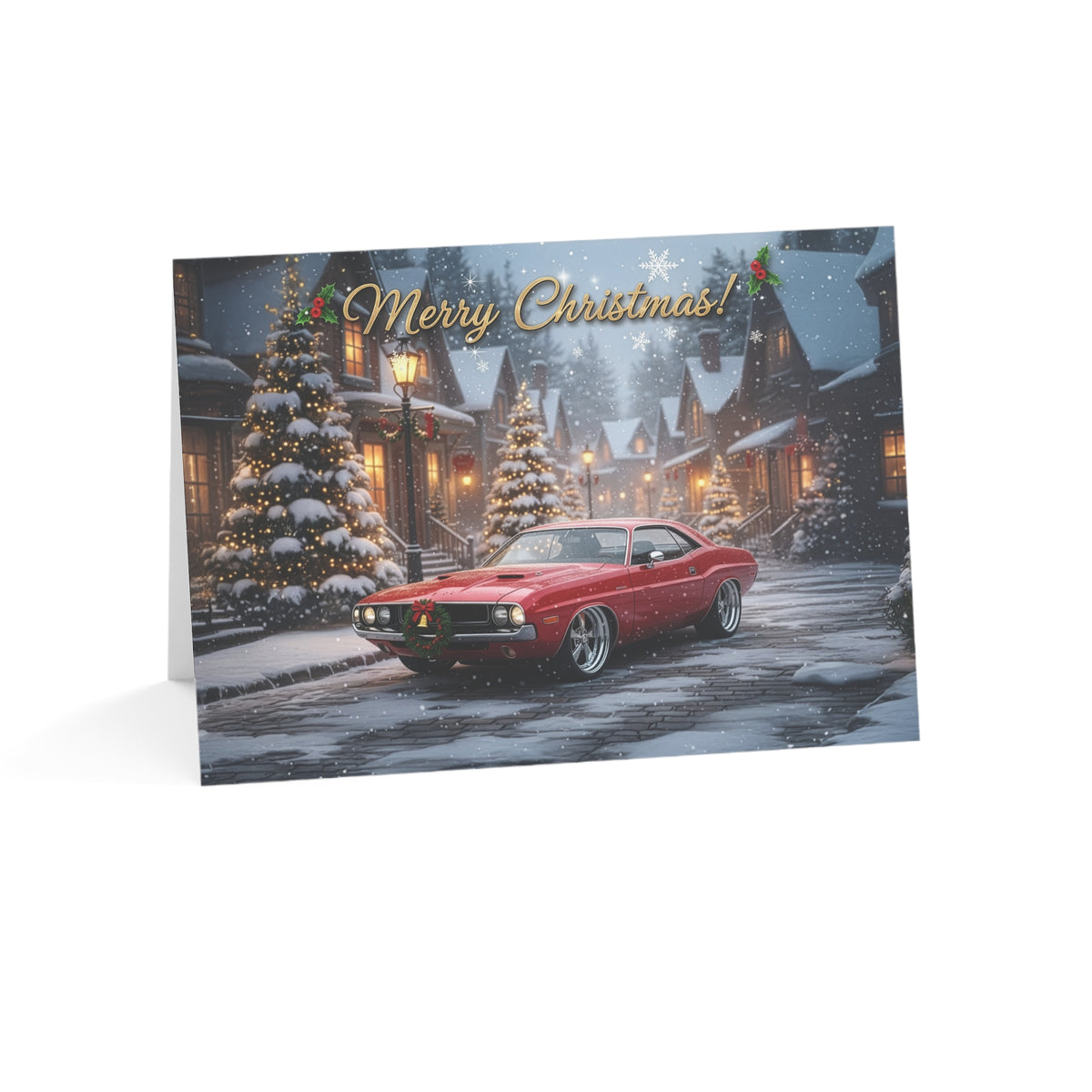 Christmas Dodge Challenger greeting card
