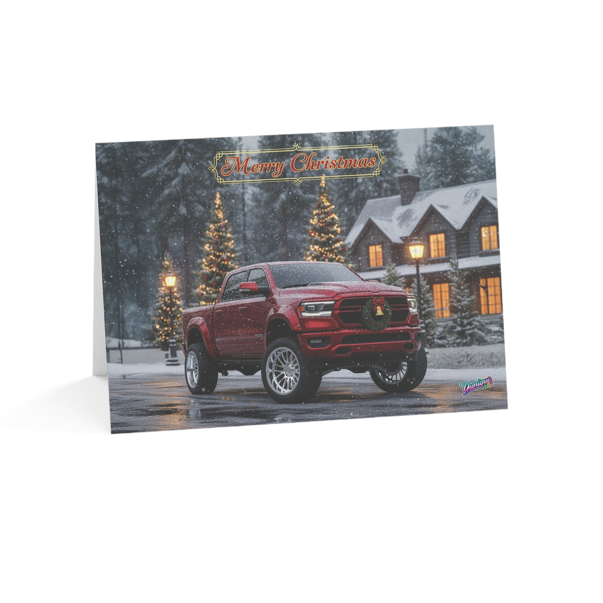 Christmas Dodge Ram 1500 greeting card
