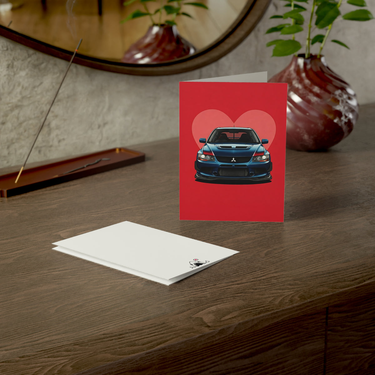 Valentine's Day Mitsubishi Lancer Evo VIII greeting card — view 5