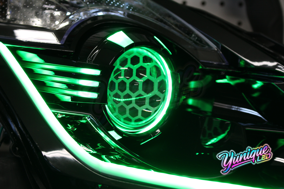 Nissan 350Z BlueGhozt Iron Man custom LED headlights — view 8