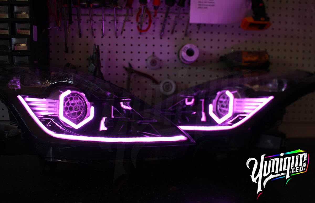 Nissan 350Z BlueGhozt Hex Stage 3 custom LED headlights — view 7