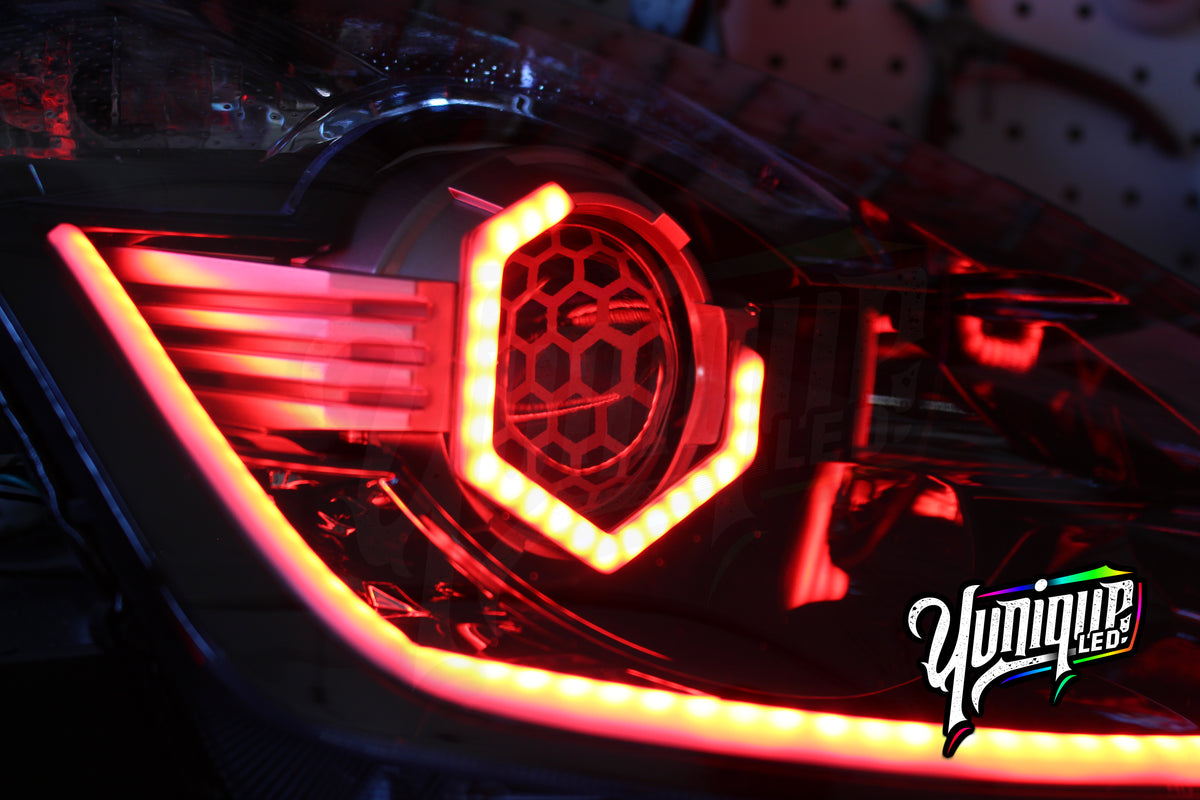 Nissan 350Z BlueGhozt Hex Stage 3 custom LED headlights — view 9