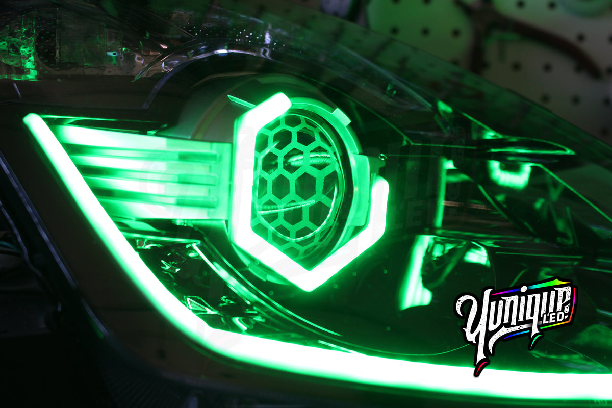 Nissan 350Z BlueGhozt Hex Stage 3 custom LED headlights — view 10
