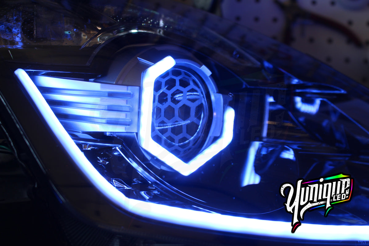 Nissan 350Z BlueGhozt Hex Stage 3 custom LED headlights — view 11