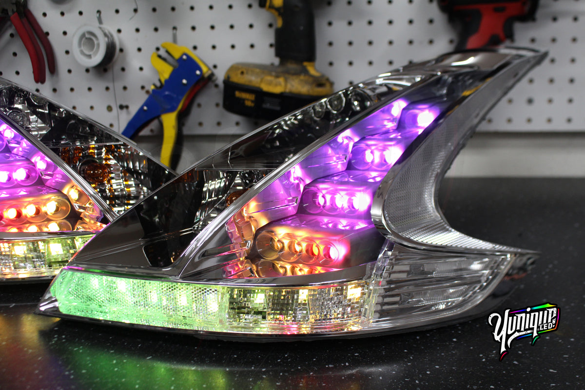Nissan 370Z BlueGhozt Clear RGB LED taillights — view 9