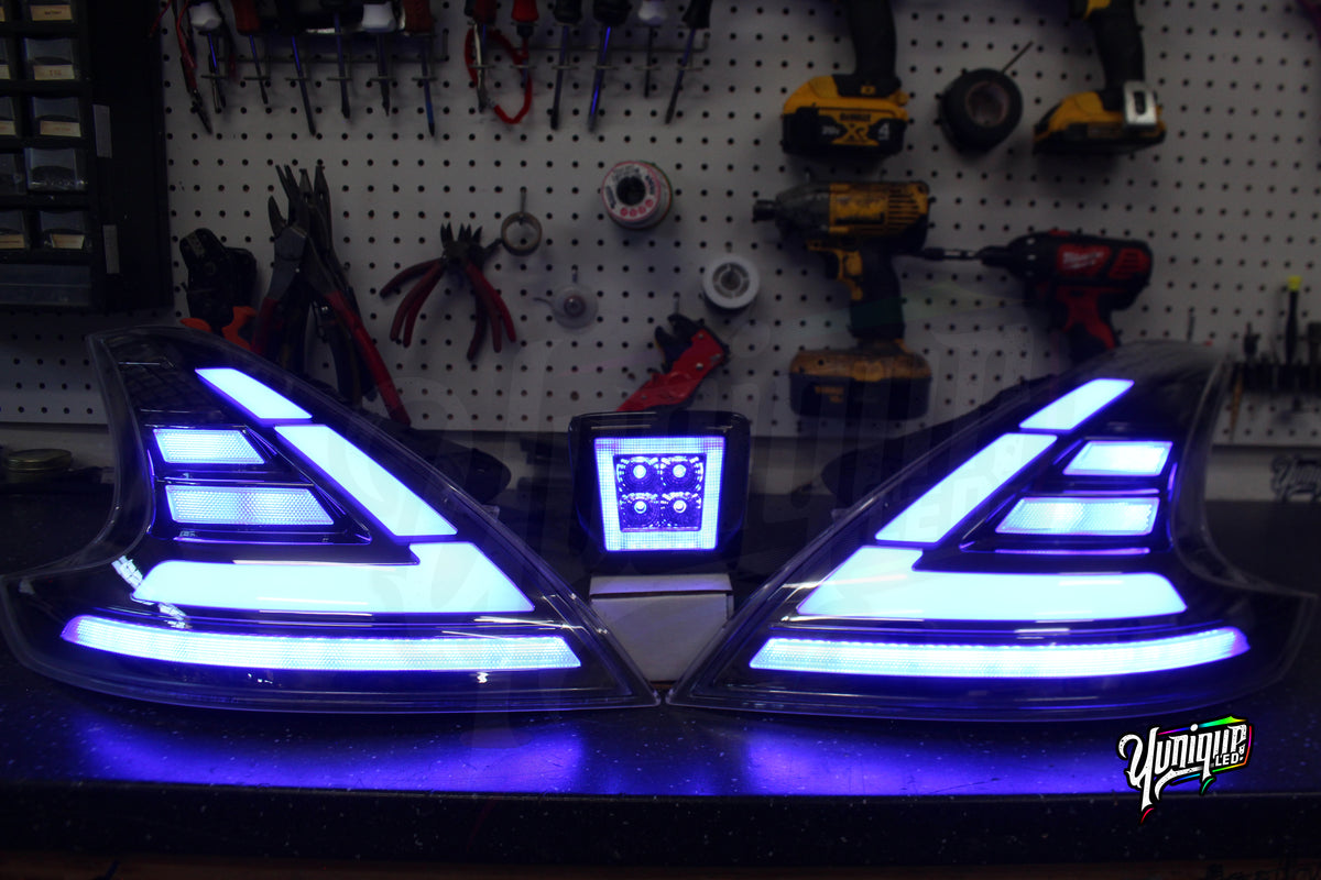 Nissan 370Z RGBW Ghozt custom LED taillights — view 2