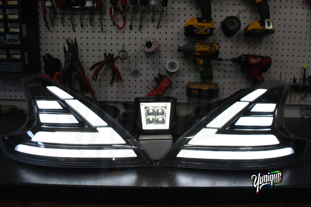 Nissan 370Z RGBW Ghozt custom LED taillights — view 3