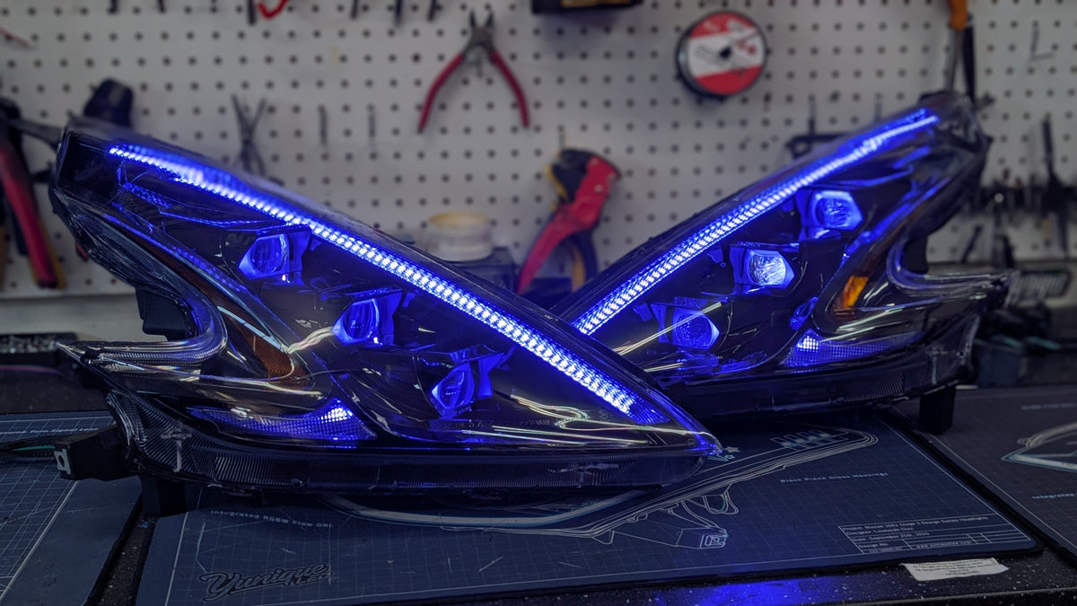 Nissan 370Z Stage 3 BlueGhozt XB LED Headlights — In Stock, Ready to Ship (Pair)