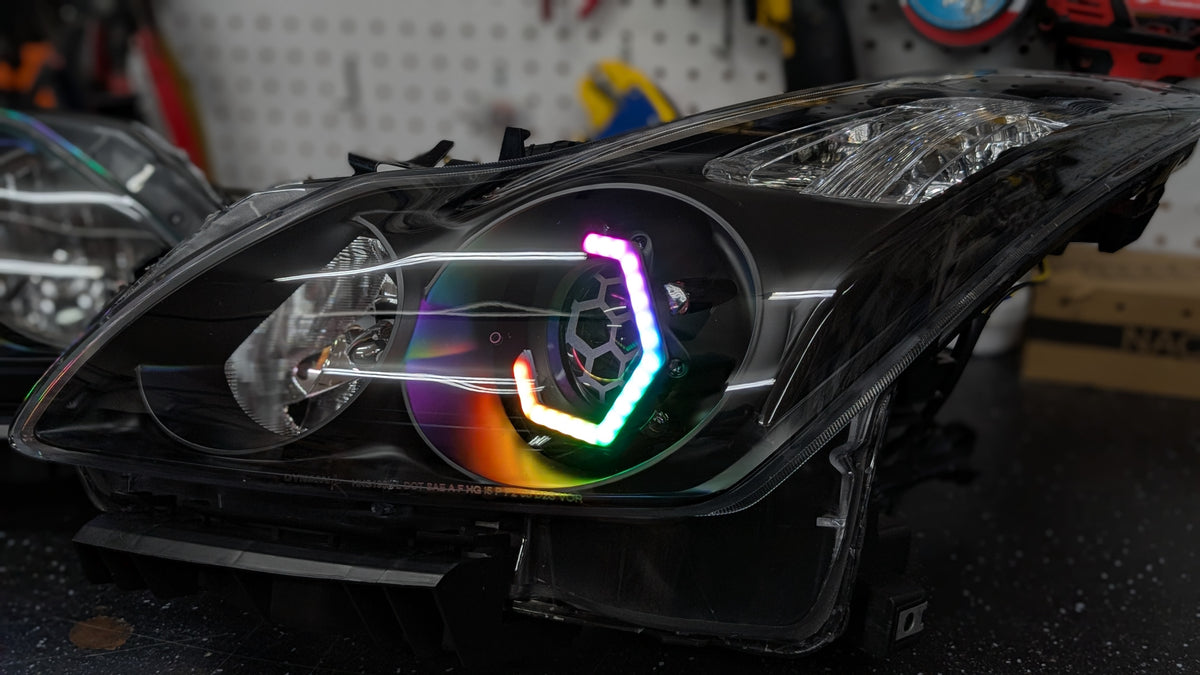 Faros delanteros RGBW Flow Hexagonales para Infiniti G37 Coupé