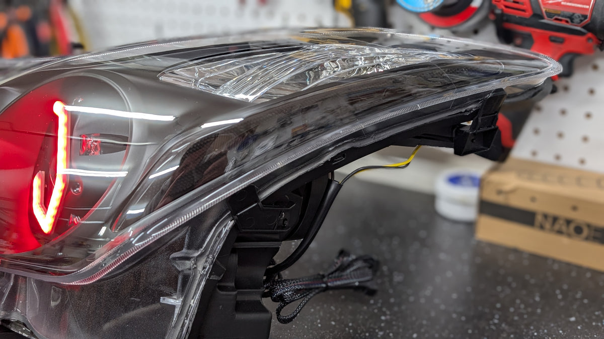 Infiniti G37 Coupe Hex RGBW flow LED headlights — view 11