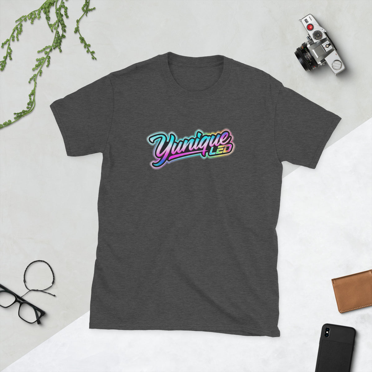 Yunique LED logo automotive T-shirt — mockup 6