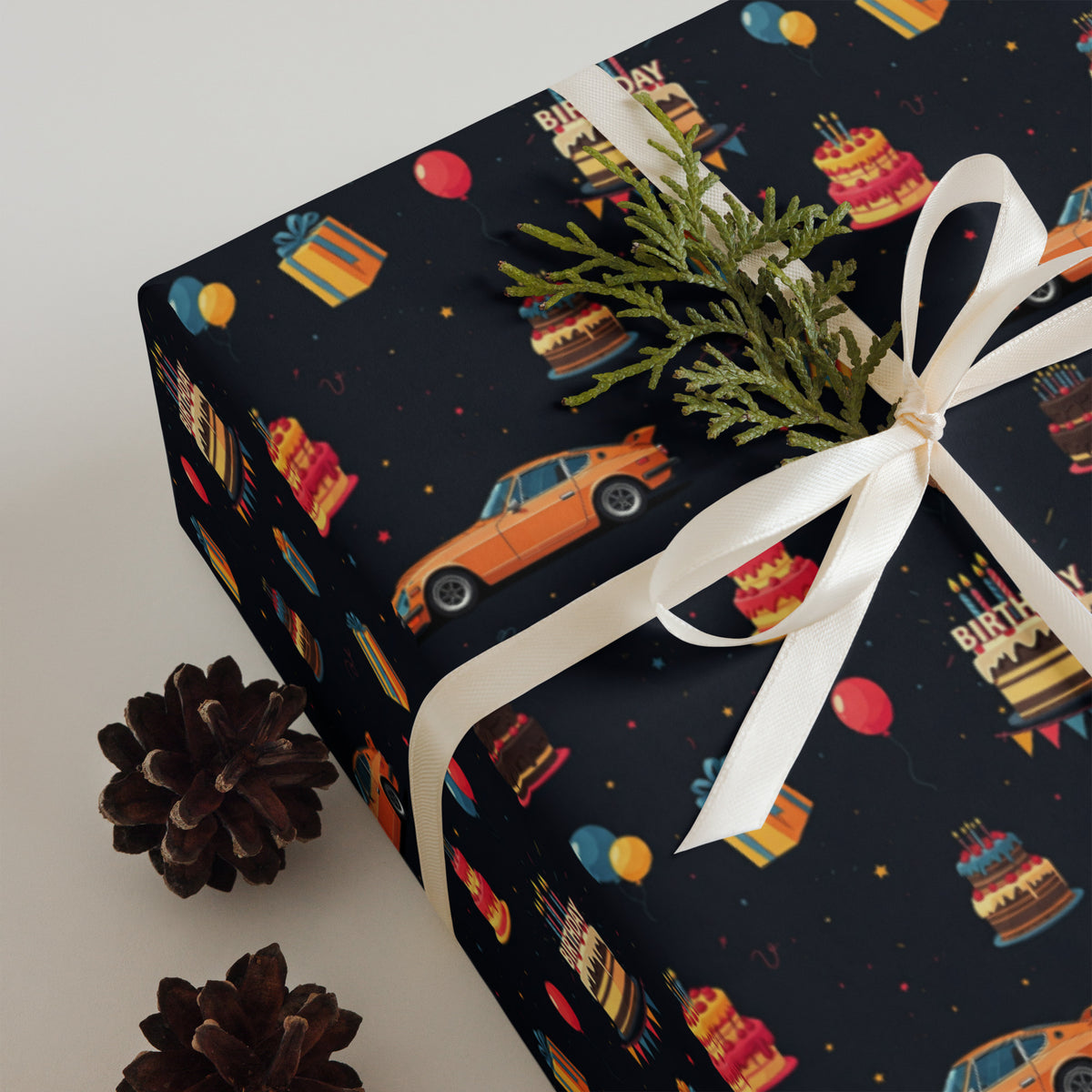 Nissan 350Z birthday wrapping paper sheets — mockup 3
