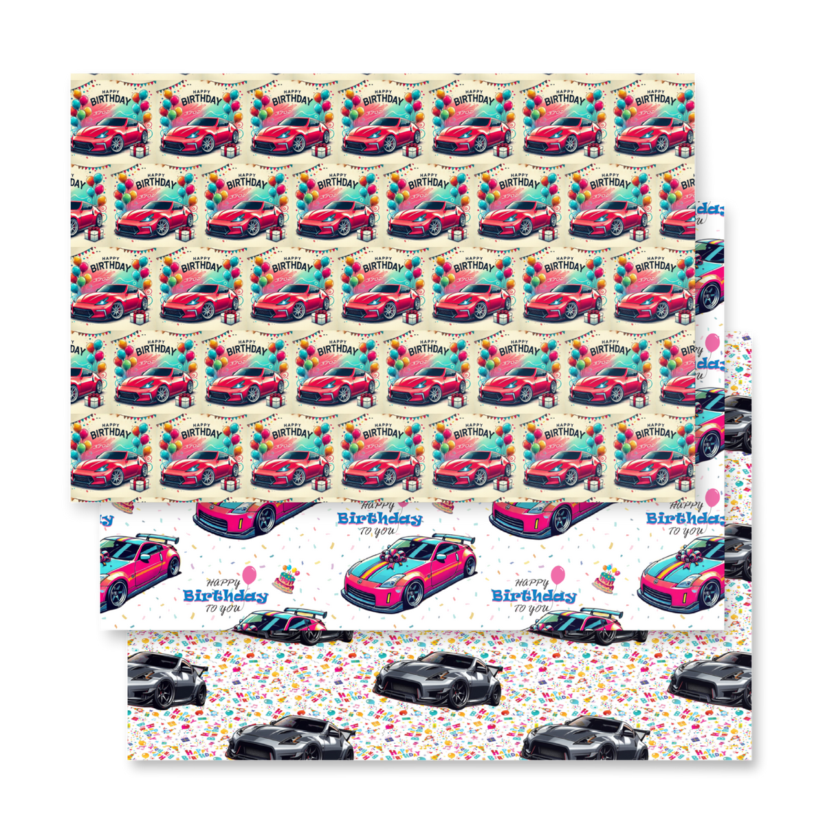Nissan 350Z birthday wrapping paper sheets — view 4