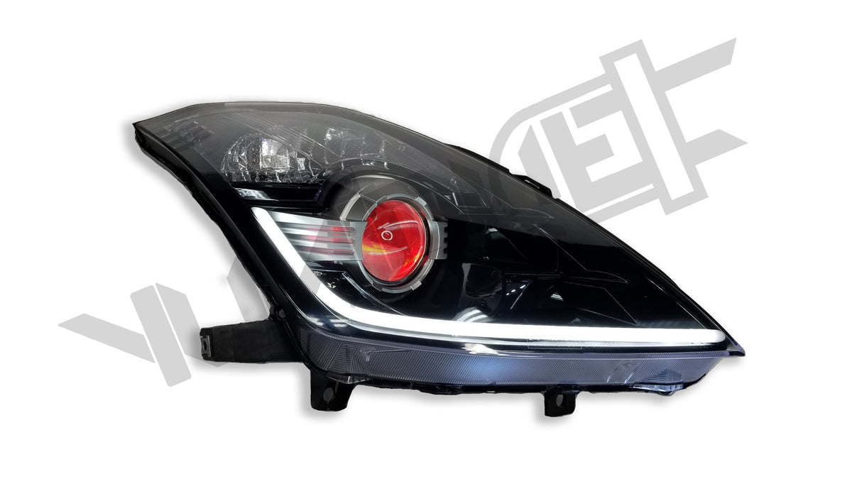 Nissan 350Z Stage 2 RGB Demon Eyez custom LED headlights — view 3
