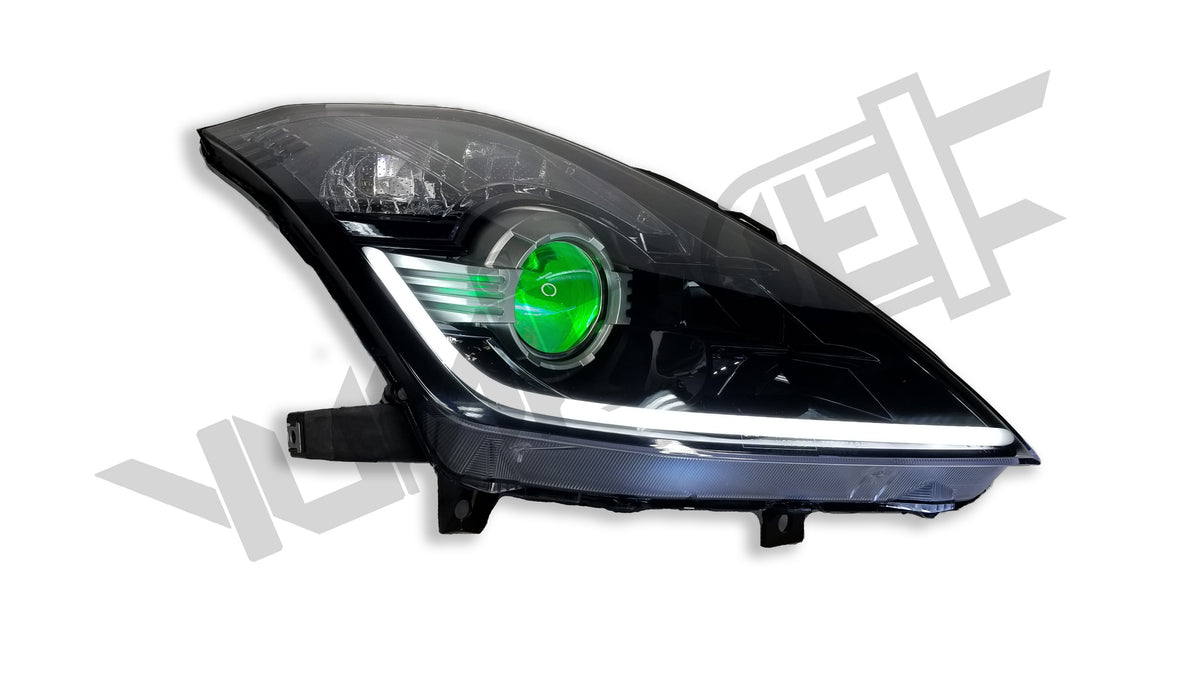 Nissan 350Z Stage 2 RGB Demon Eyez custom LED headlights — view 4