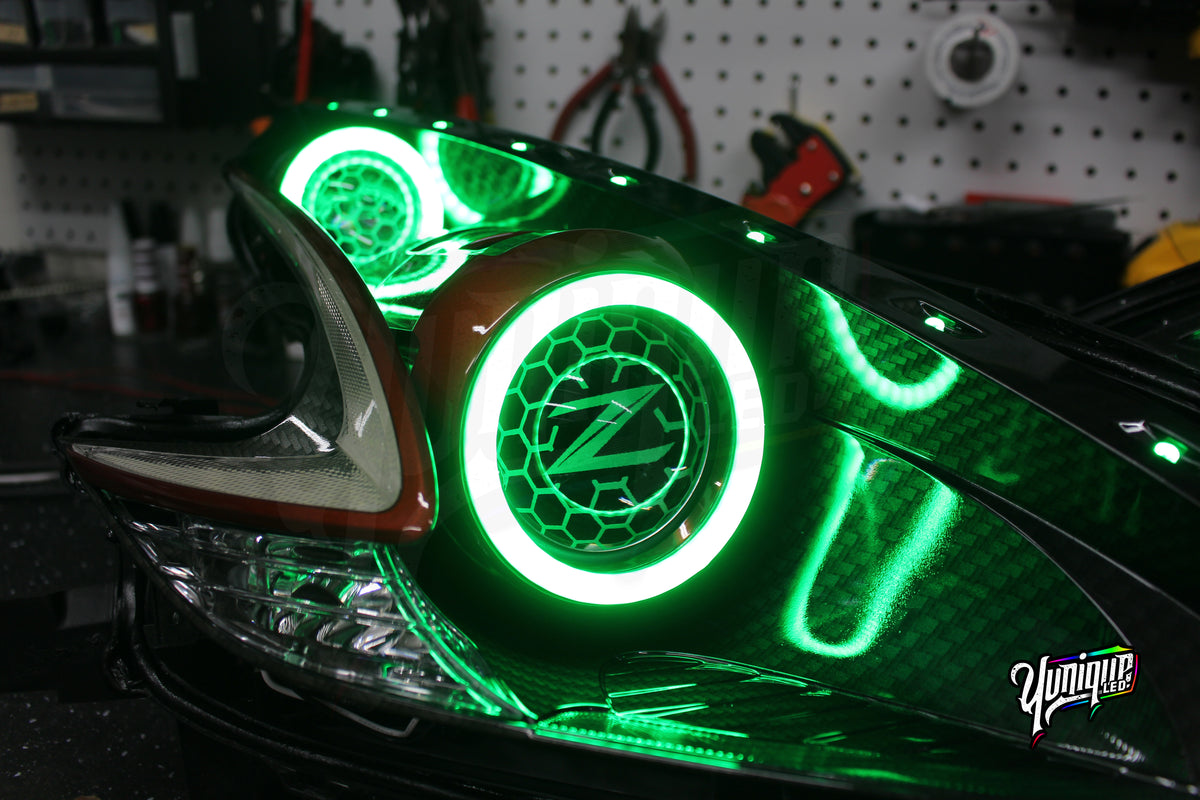 Nissan 370Z custom LED headlights — view 4