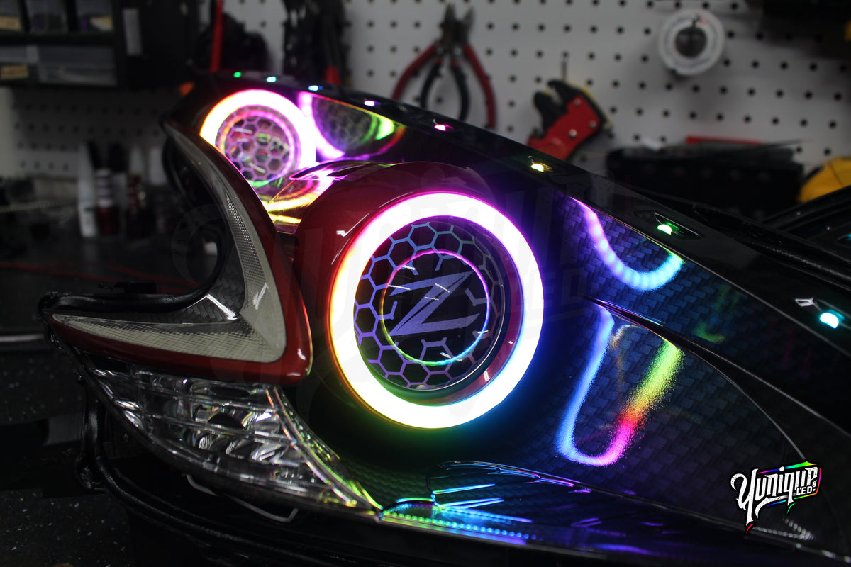 Nissan 370Z custom LED headlights — view 2