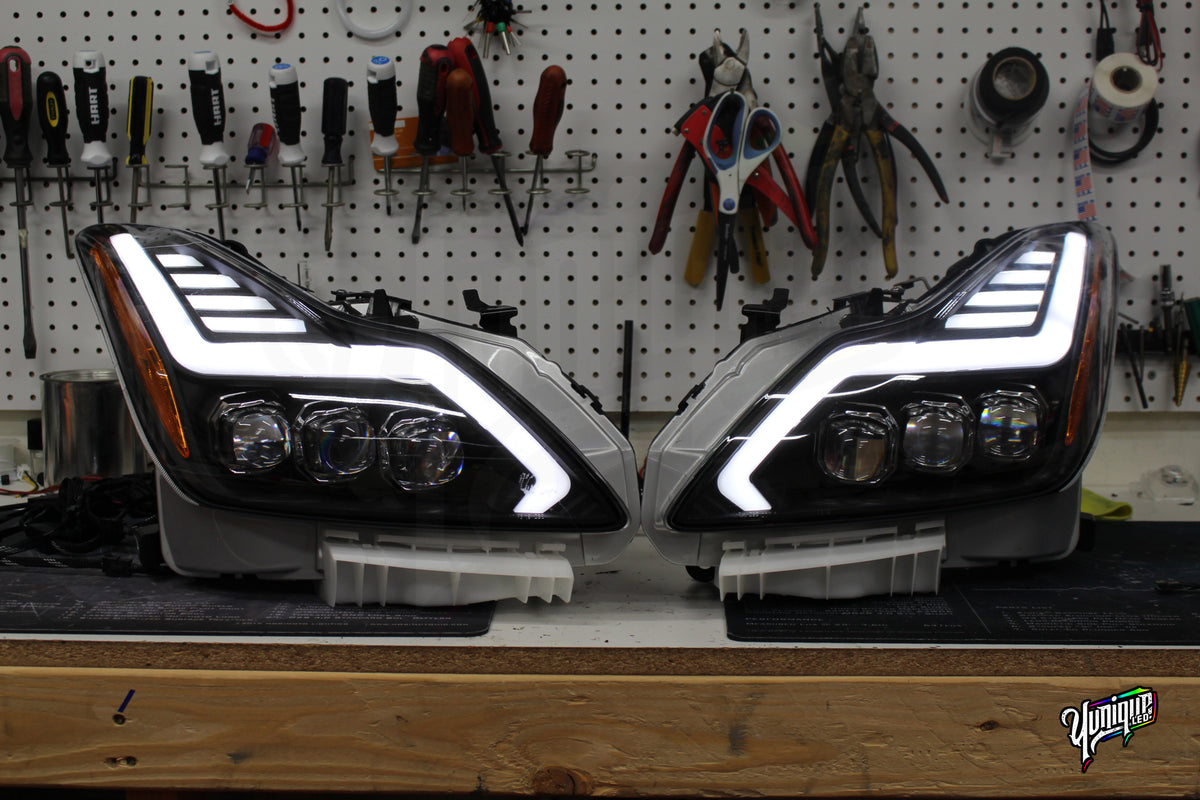 Infiniti G37 Q60 AlphaRex Nova BlueGhozt LED headlights — view 9