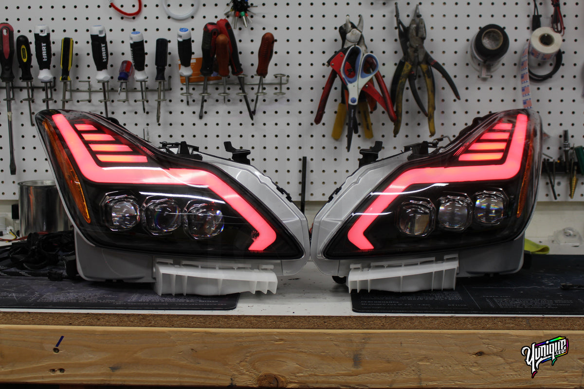 Infiniti G37 Q60 AlphaRex Nova BlueGhozt LED headlights — view 6