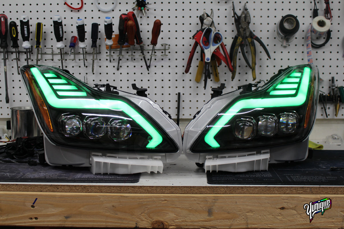 Infiniti G37 Q60 AlphaRex Nova BlueGhozt LED headlights — view 7
