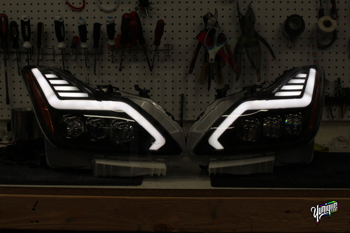 Infiniti G37 Q60 AlphaRex Nova BlueGhozt LED headlights — view 4