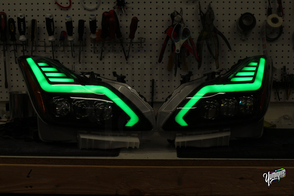 Infiniti G37 Q60 AlphaRex Nova BlueGhozt LED headlights — view 5
