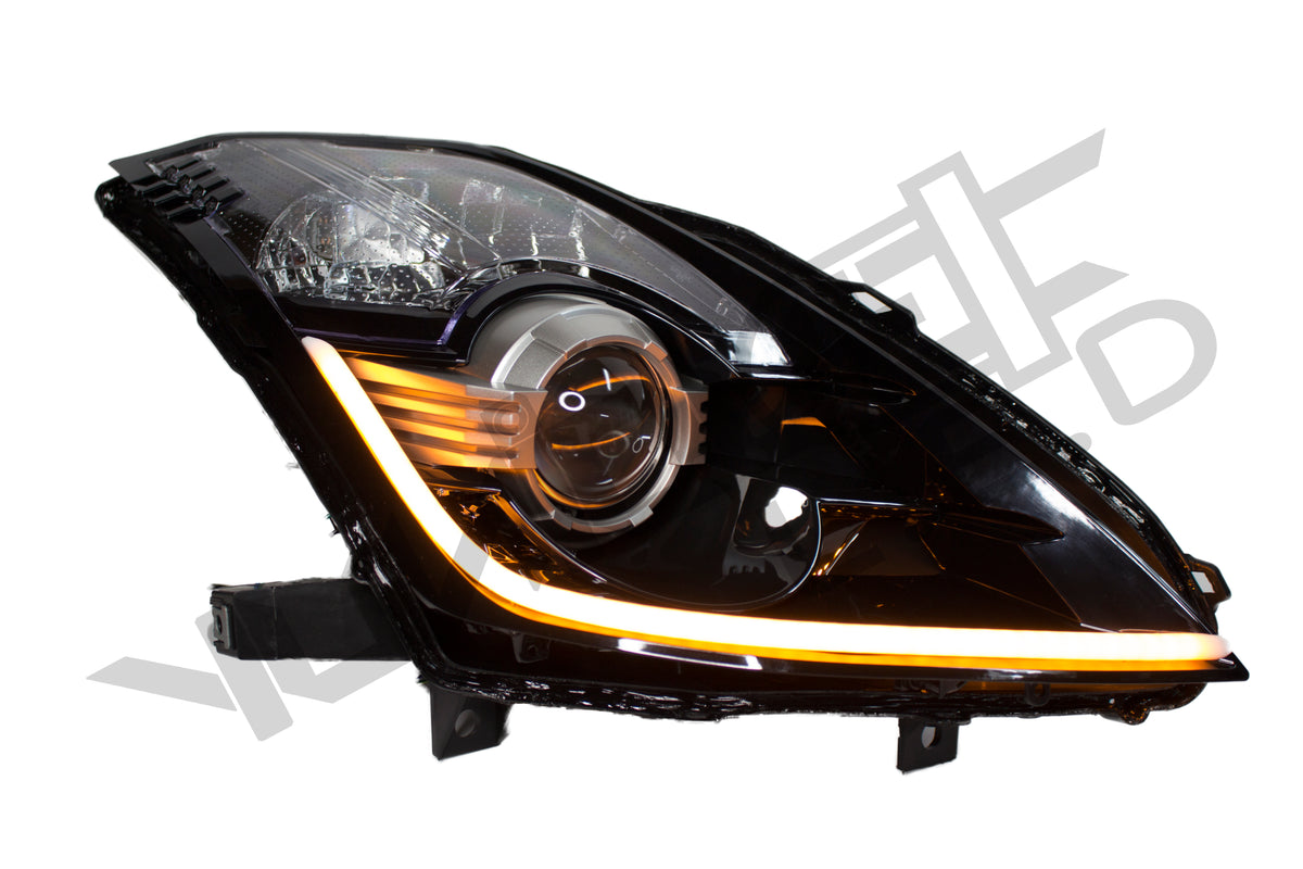 Nissan 350Z Stage 2 RGB Demon Eyez custom LED headlights — view 5