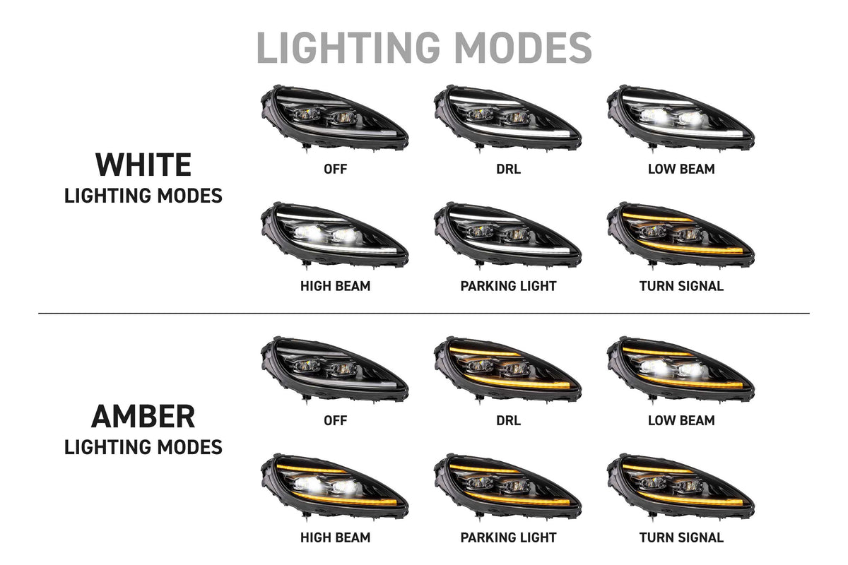 Corvette C6 XB Evo Headlights - white DRL mode