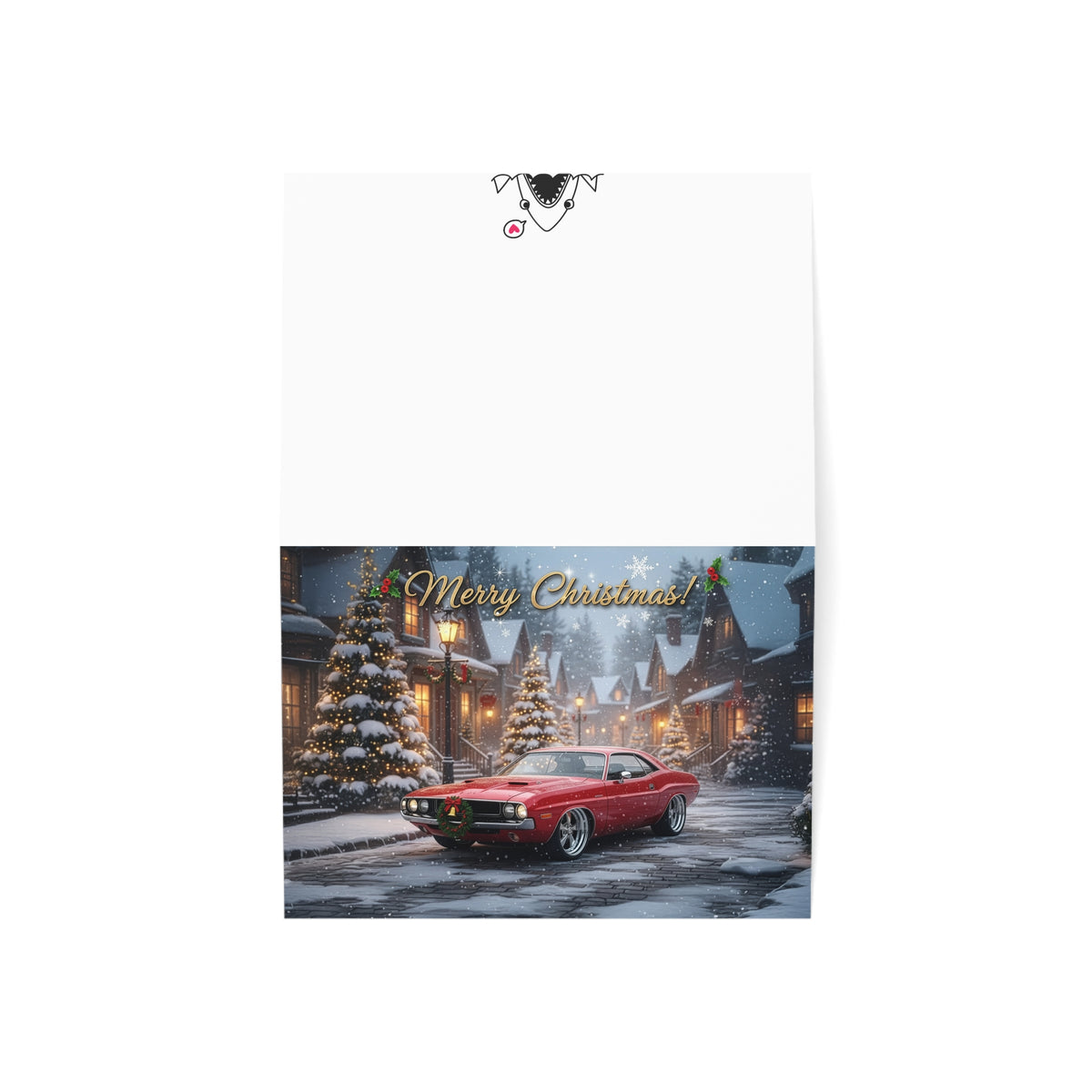 Christmas Dodge Challenger greeting card — view 3
