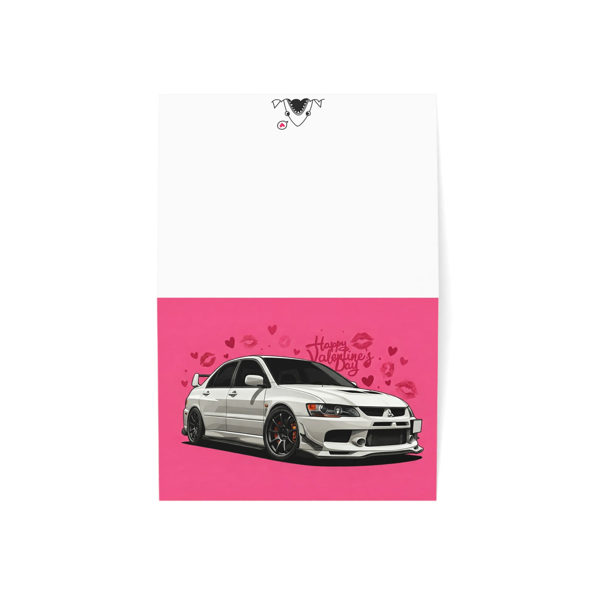 Valentine's Day Mitsubishi Lancer Evo X greeting card — view 3