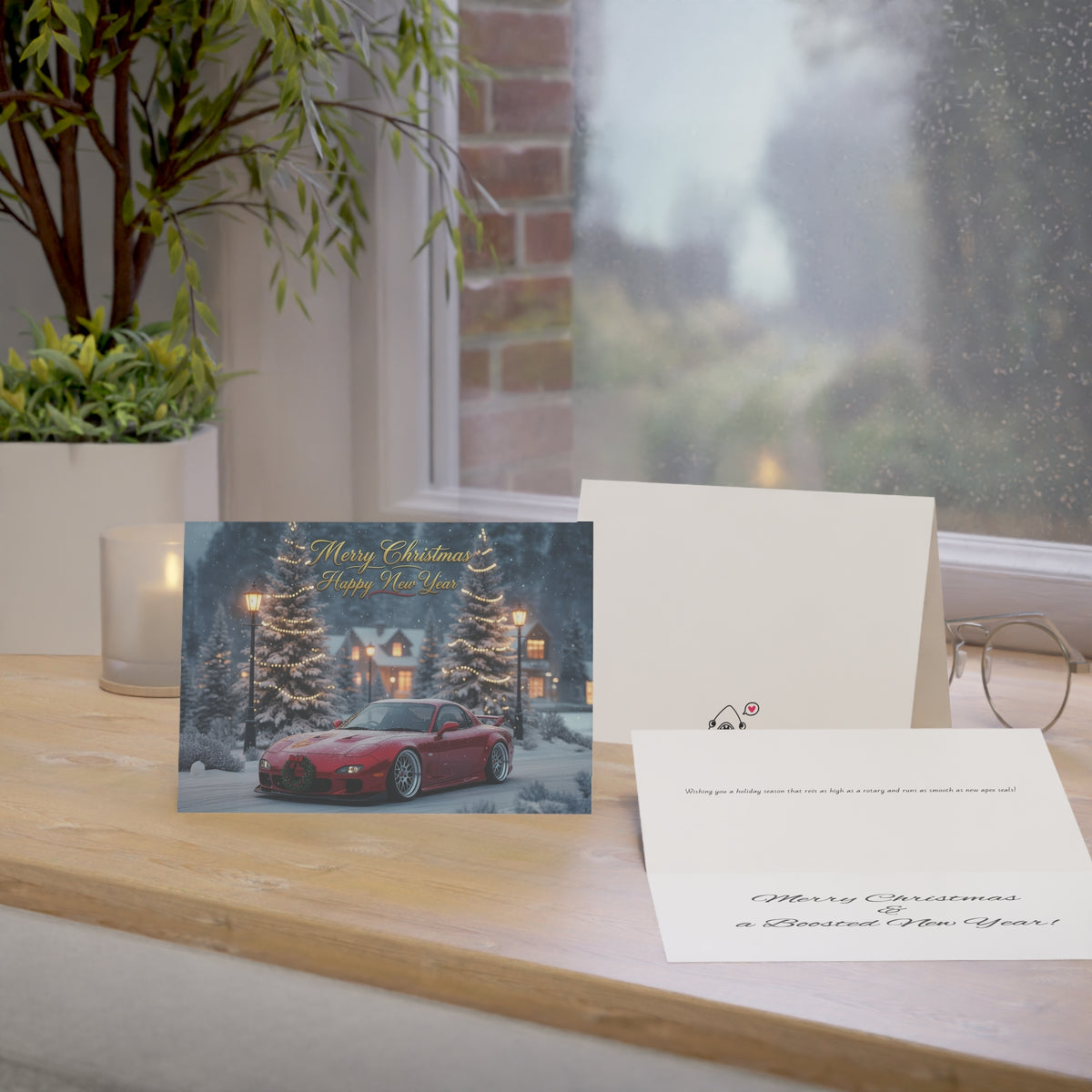 Christmas Mazda RX-7 greeting card — view 5
