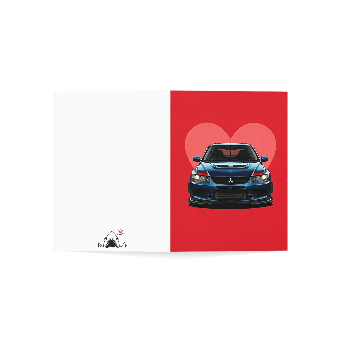 Valentine's Day Mitsubishi Lancer Evo VIII greeting card — view 3