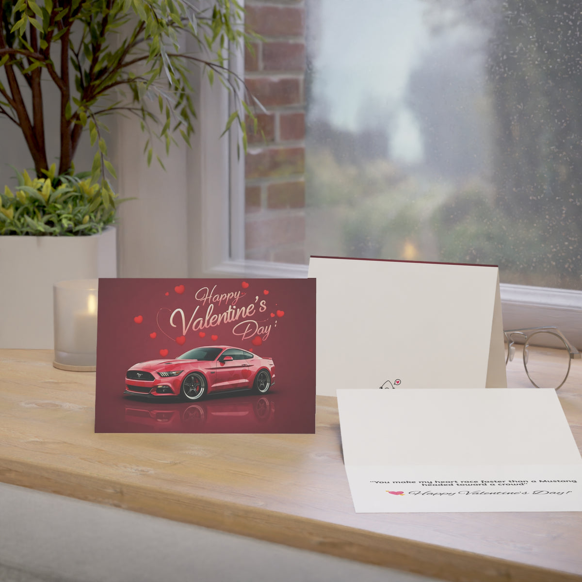 Valentine's Day Ford Mustang greeting card — view 5
