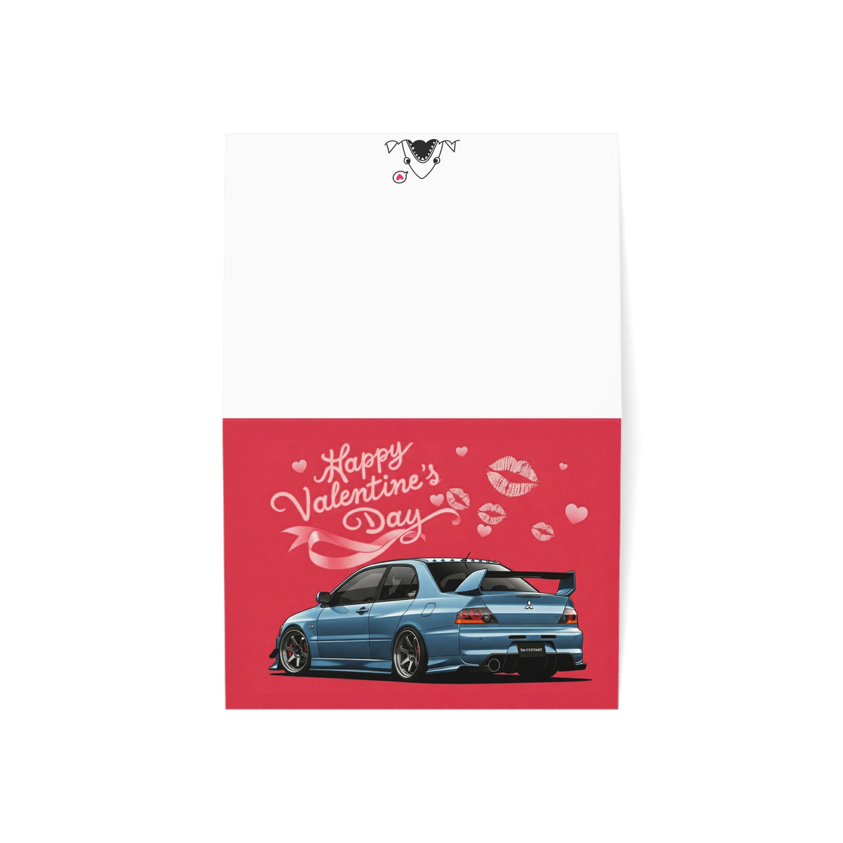 Valentine's Day Mitsubishi Lancer Evo VIII greeting card — view 3