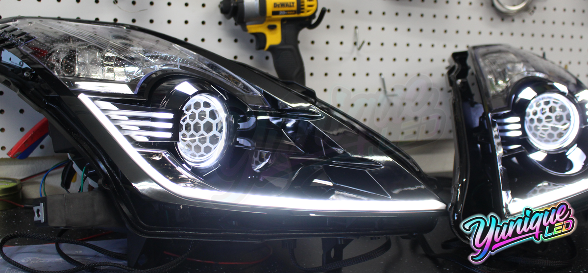 Nissan 350Z BlueGhozt Iron Man custom LED headlights — view 6