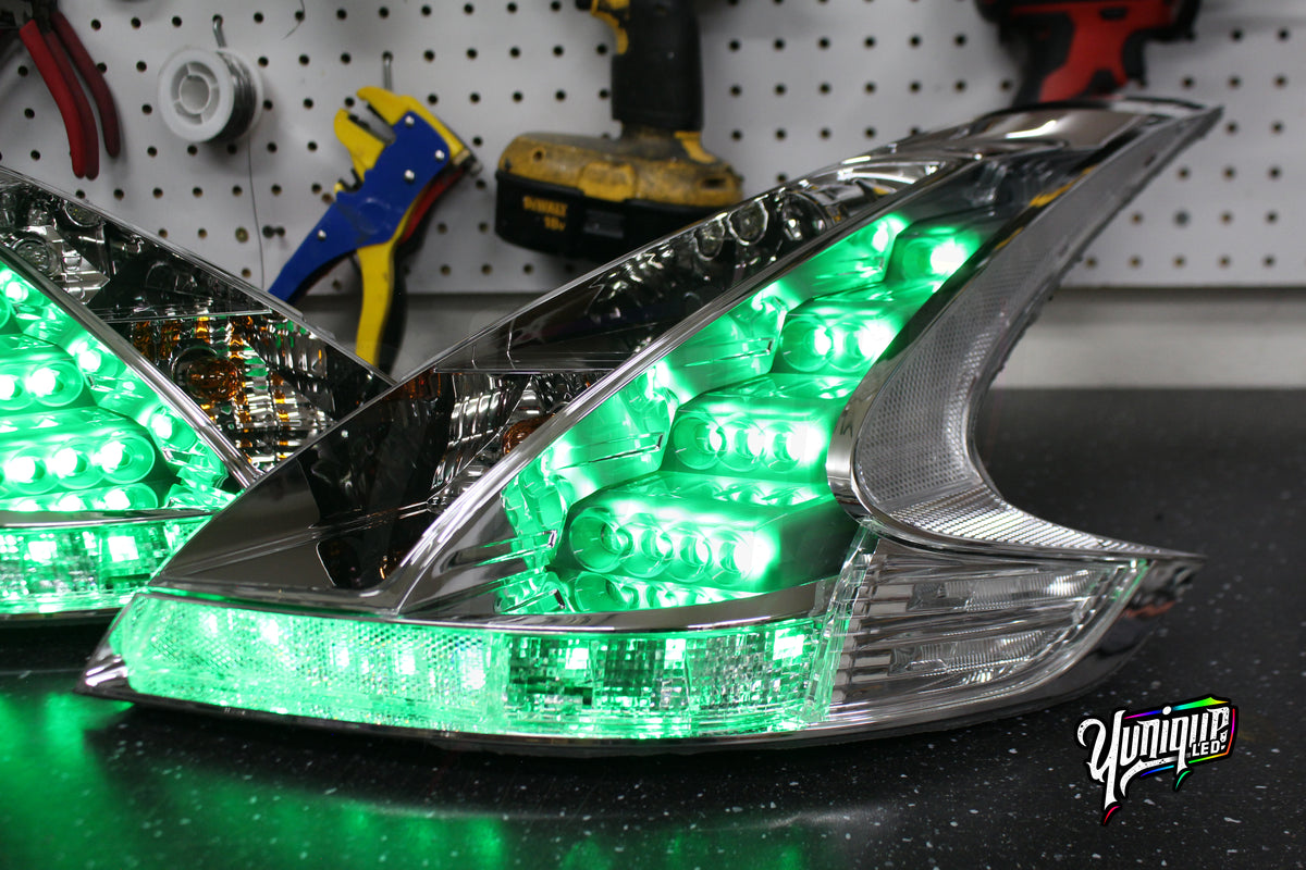 Nissan 370Z BlueGhozt Clear RGB LED taillights — view 5