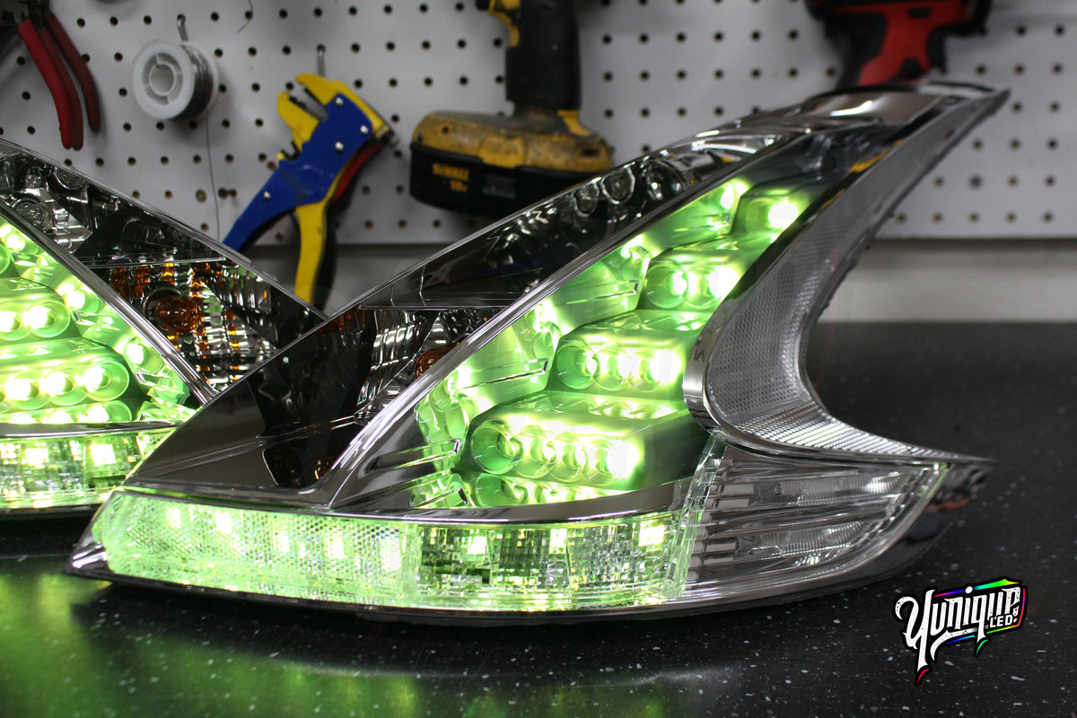 Nissan 370Z BlueGhozt Clear RGB LED taillights — view 6