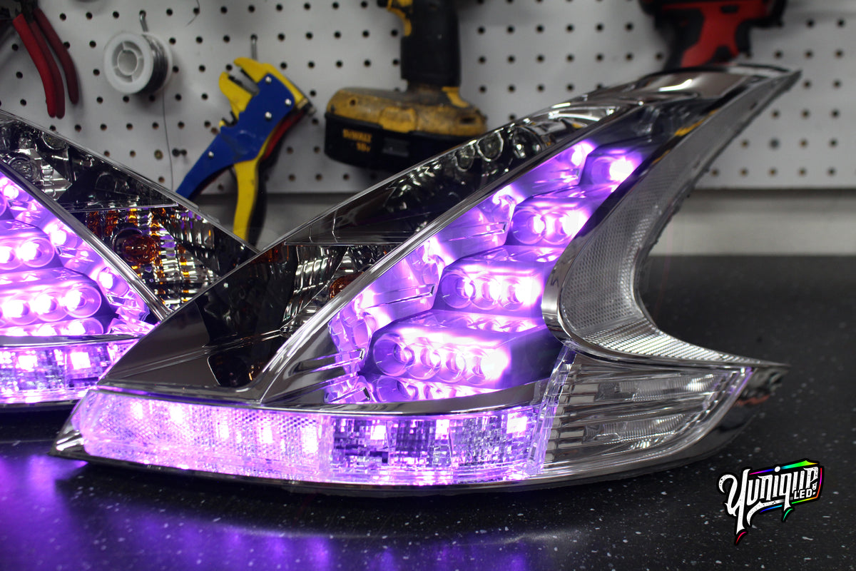 Nissan 370Z BlueGhozt Clear RGB LED taillights — view 7