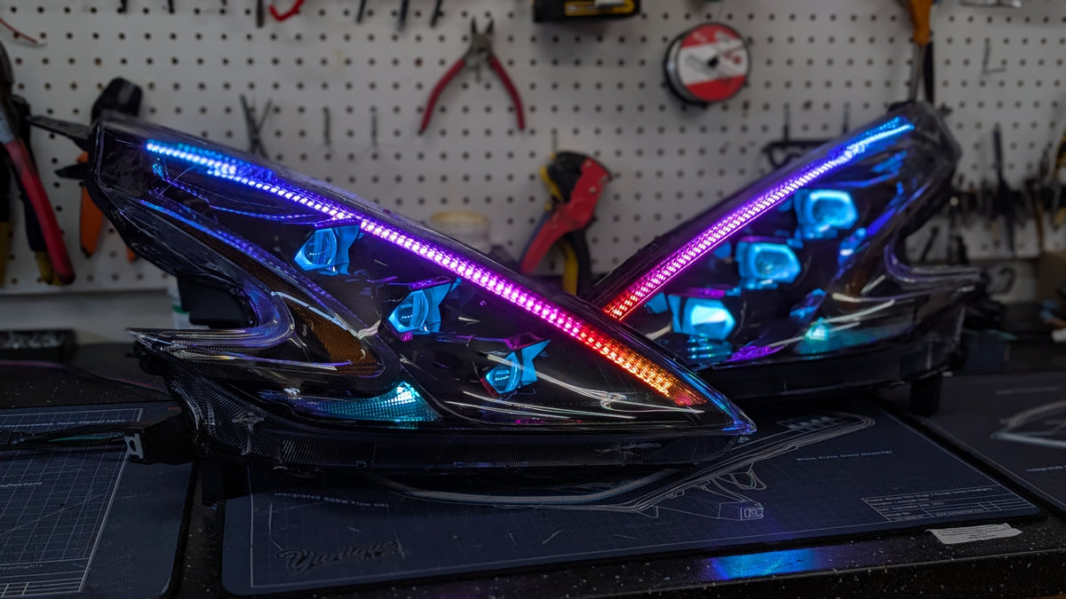 Nissan 370Z Stage 3 BlueGhozt XB LED Headlights — In Stock, Ready to Ship (Pair)