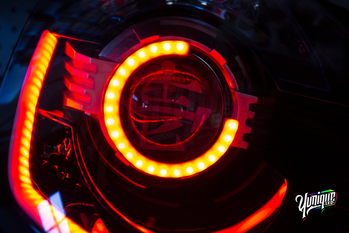 Nissan 350Z BlueGhozt Half Circle Stage 3 custom LED headlights — view 9