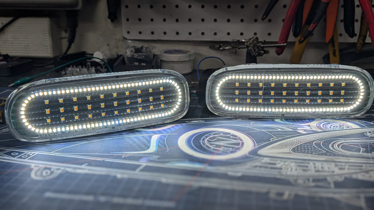 Toyota Supra MK4 switchback LED turn signals — view 3